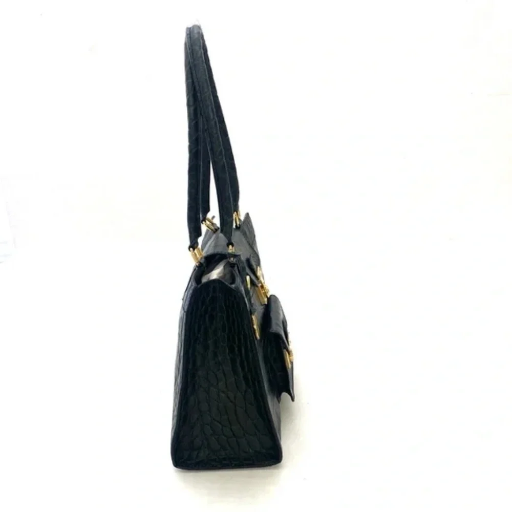 Dooney & Bourke Women’s Blueish/Black Croc Embossed Satchel